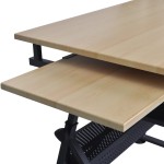 vidaXL Masă de desen înclinabilă, cu două sertare și taburet vidaXL Masă de desen înclinabilă, cu două sertare și taburet
