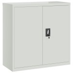 vidaXL Dulap de birou cu 2 uși, gri, 90 cm, oțel vidaXL Dulap de birou cu 2 uși, gri, 90 cm, oțel
