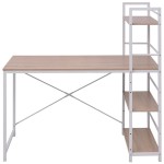 VidaXL Birou cu bibliotecă, 4 rafturi, stejar VidaXL Birou cu bibliotecă, 4 rafturi, stejar