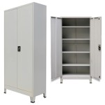 vidaXL Dulap de birou cu 2 uși din oțel 90x40x180 cm, gri vidaXL Dulap de birou cu 2 uși din oțel 90x40x180 cm, gri