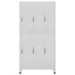 vidaXL Dulap vestiar cu 6 compartimente, oțel, 90 x 45 x 180 cm, gri