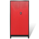 vidaXL Dulap scule cu 2 uși, oțel, 90 x 40 x 180 cm, negru și roșu vidaXL Dulap scule cu 2 uși, oțel, 90 x 40 x 180 cm, negru și roșu