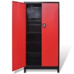 vidaXL Dulap scule cu 2 uși, oțel, 90 x 40 x 180 cm, negru și roșu vidaXL Dulap scule cu 2 uși, oțel, 90 x 40 x 180 cm, negru și roșu