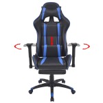 vidaXL Scaun birou rabatabil, design racing, suport picioare, albastru vidaXL Scaun birou rabatabil, design racing, suport picioare, albastru