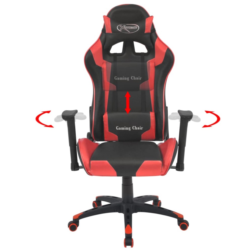 vidaXL Scaun birou rabatabil, design racing, piele artificială, roșu