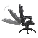 vidaXL Scaun pentru jocuri, gri, piele ecologică