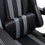 vidaXL Scaun pentru jocuri, gri, piele ecologică