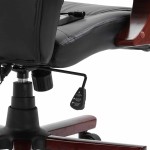 vidaXL Scaun de birou, negru, piele ecologică