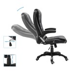 vidaXL Scaun de birou, negru, piele ecologică vidaXL Scaun de birou, negru, piele ecologică