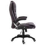 vidaXL Scaun de birou, maro, piele ecologică vidaXL Scaun de birou, maro, piele ecologică