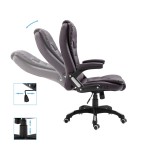 vidaXL Scaun de birou, maro, piele ecologică vidaXL Scaun de birou, maro, piele ecologică