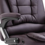 vidaXL Scaun de birou, maro, piele ecologică vidaXL Scaun de birou, maro, piele ecologică