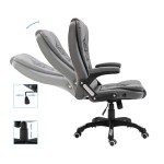 vidaXL Scaun de birou, antracit, piele ecologică vidaXL Scaun de birou, antracit, piele ecologică