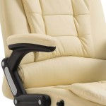 vidaXL Scaun de birou, crem, piele ecologică vidaXL Scaun de birou, crem, piele ecologică