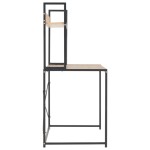 vidaXL Birou de calculator, negru și stejar, 120 x 60 x 138 cm