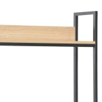 vidaXL Birou de calculator, negru și stejar, 120 x 60 x 138 cm