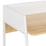 vidaXL Birou, alb și stejar, 90 x 60 x 88 cm