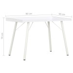 vidaXL Birou, alb, 90 x 50 x 79 cm