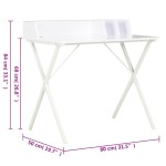 vidaXL Birou, alb, 80 x 50 x 84 cm vidaXL Birou, alb, 80 x 50 x 84 cm