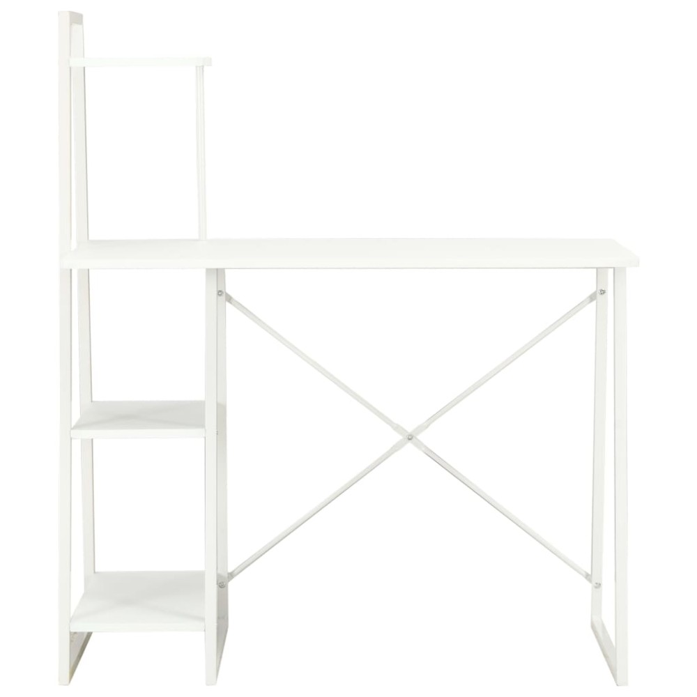 vidaXL Birou cu rafturi, alb, 102 x 50 x 117 cm
