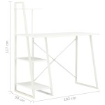 vidaXL Birou cu rafturi, alb, 102 x 50 x 117 cm vidaXL Birou cu rafturi, alb, 102 x 50 x 117 cm