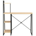 vidaXL Birou cu rafturi, negru și stejar, 102 x 50 x 117 cm vidaXL Birou cu rafturi, negru și stejar, 102 x 50 x 117 cm