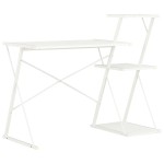 vidaXL Birou cu raft, alb, 116 x 50 x 93 cm vidaXL Birou cu raft, alb, 116 x 50 x 93 cm