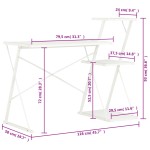 vidaXL Birou cu raft, alb, 116 x 50 x 93 cm vidaXL Birou cu raft, alb, 116 x 50 x 93 cm