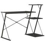 vidaXL Birou cu raft, negru, 116 x 50 x 93 cm vidaXL Birou cu raft, negru, 116 x 50 x 93 cm