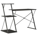 vidaXL Birou cu raft, negru, 116 x 50 x 93 cm vidaXL Birou cu raft, negru, 116 x 50 x 93 cm