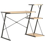 vidaXL Birou cu raft, negru și stejar, 116 x 50 x 93 cm vidaXL Birou cu raft, negru și stejar, 116 x 50 x 93 cm