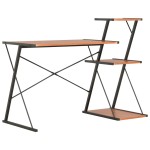vidaXL Birou cu raft, negru și maro, 116 x 50 x 93 cm vidaXL Birou cu raft, negru și maro, 116 x 50 x 93 cm
