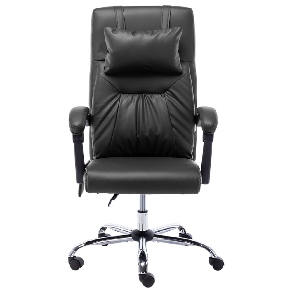 vidaXL Scaun de birou cu masaj, negru, piele ecologică