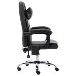 vidaXL Scaun de birou cu masaj, negru, piele ecologică vidaXL Scaun de birou cu masaj, negru, piele ecologică