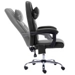 vidaXL Scaun de birou cu masaj, negru, piele ecologică vidaXL Scaun de birou cu masaj, negru, piele ecologică