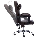 vidaXL Scaun de birou cu masaj, maro, piele ecologică vidaXL Scaun de birou cu masaj, maro, piele ecologică