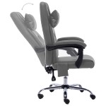 vidaXL Scaun de birou cu masaj, antracit, piele ecologică vidaXL Scaun de birou cu masaj, antracit, piele ecologică