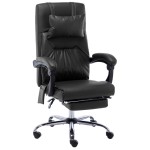vidaXL Scaun de birou cu masaj, negru, piele ecologică vidaXL Scaun de birou cu masaj, negru, piele ecologică