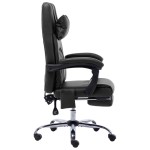 vidaXL Scaun de birou cu masaj, negru, piele ecologică vidaXL Scaun de birou cu masaj, negru, piele ecologică