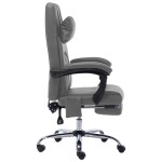 vidaXL Scaun de birou cu masaj, antracit, piele ecologică vidaXL Scaun de birou cu masaj, antracit, piele ecologică