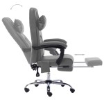 vidaXL Scaun de birou cu masaj, antracit, piele ecologică vidaXL Scaun de birou cu masaj, antracit, piele ecologică