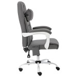 vidaXL Scaun de birou cu masaj, gri, piele ecologică vidaXL Scaun de birou cu masaj, gri, piele ecologică