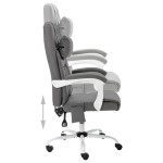 vidaXL Scaun de birou cu masaj, gri, piele ecologică vidaXL Scaun de birou cu masaj, gri, piele ecologică