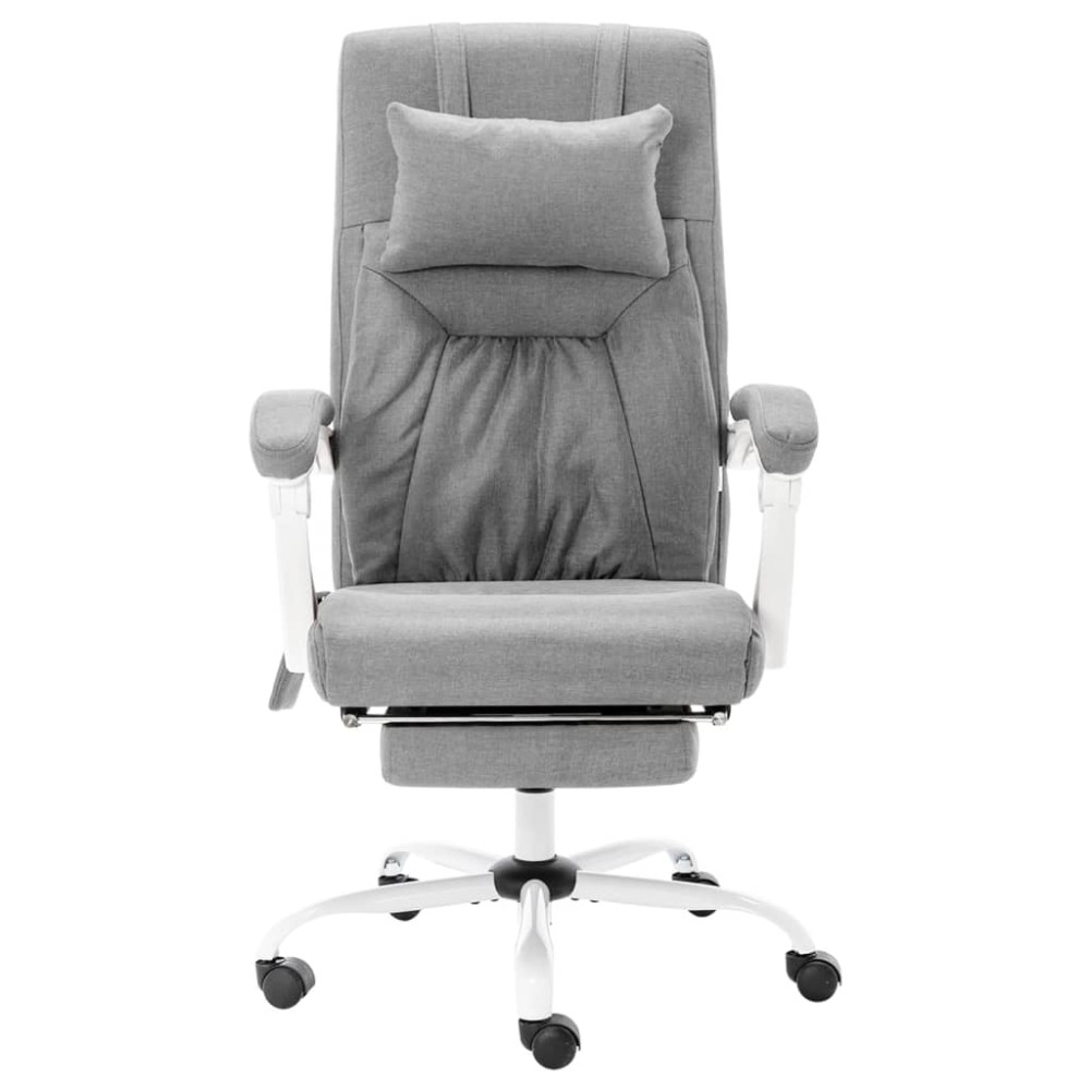 vidaXL Scaun de birou cu masaj, gri, material textil