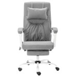 vidaXL Scaun de birou cu masaj, gri, material textil vidaXL Scaun de birou cu masaj, gri, material textil