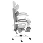 vidaXL Scaun de birou cu masaj, gri, material textil vidaXL Scaun de birou cu masaj, gri, material textil