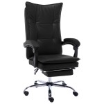 vidaXL Scaun de birou, negru, piele ecologică vidaXL Scaun de birou, negru, piele ecologică