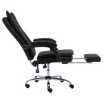 vidaXL Scaun de birou, negru, piele ecologică vidaXL Scaun de birou, negru, piele ecologică