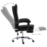 vidaXL Scaun de birou, negru, piele ecologică vidaXL Scaun de birou, negru, piele ecologică
