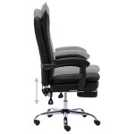 vidaXL Scaun de birou, negru, piele ecologică vidaXL Scaun de birou, negru, piele ecologică